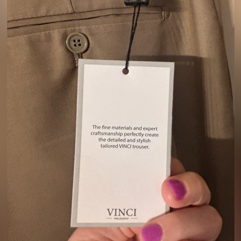 NWT men’s Vinci Philosophy dress pants 34x34 KHAKI ON-900 - Picture 6 of 12